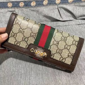 2022 New GG Long Old Flower Wallet Retro Coin Purse Buckle Multi-Card Card Wallet Wallet Fashion Clutch