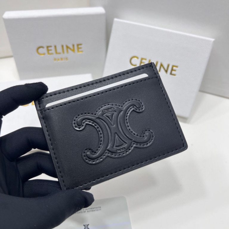 AAAA Replica Celine Arc De Triomphe Leather One-Piece Ultra-Thin Multi-Card Wallet