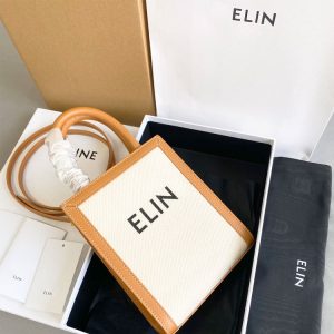 AAAA Replica Celine Canvas Calfskin Vintage Mini Tote Bag