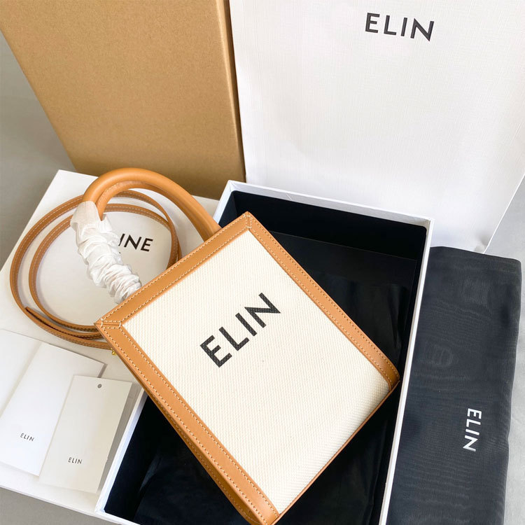 AAAA Replica Celine Canvas Calfskin Vintage Mini Tote Bag