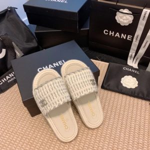 AAAA Replica Chanel Anti-Slip Woven Platform Slides