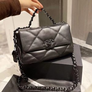 AAAA Replica | Chanel Black Chain 21K Wandering Bag Cf Bag Square Shoulder Messenger Golden Ball Bag