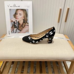 AAAA Replica Chanel Colorblock Irregular Print Pumps