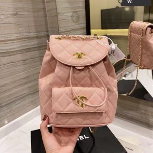 AAAA Replica | Chanel Drawstring Bucket Backpack Sheepskin Travel Bag