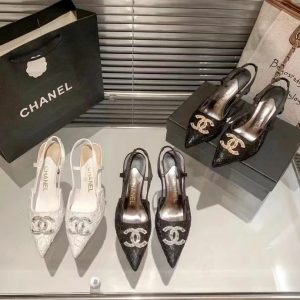 AAAA Replica Chanel Fashion Pointed Toe Lace Pumps