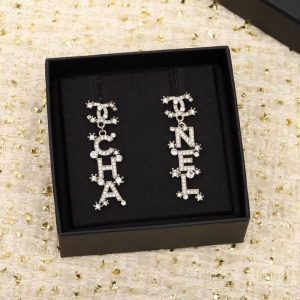 AAAA Replica Chanel Fashion Rhinestone Letter Earrings