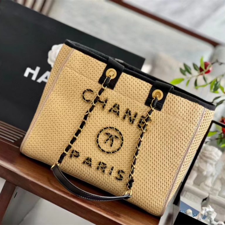 AAAA Replica | Chanel Grandma Canvas Pearl Beach Bag Women Shopping Tote Bag