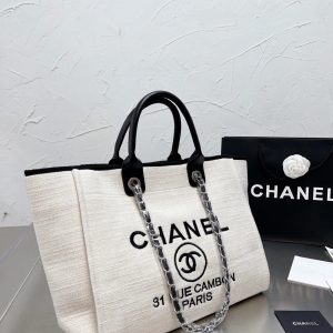 AAAA Replica | Chanel Linen Chain Shopping Bag Ladies Handbag