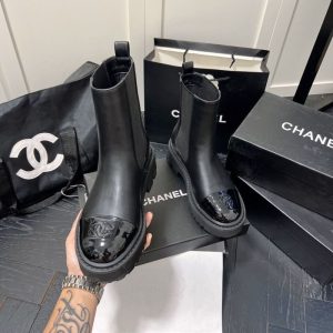 AAAA Replica Chanel Platform Leather Ankle Boots