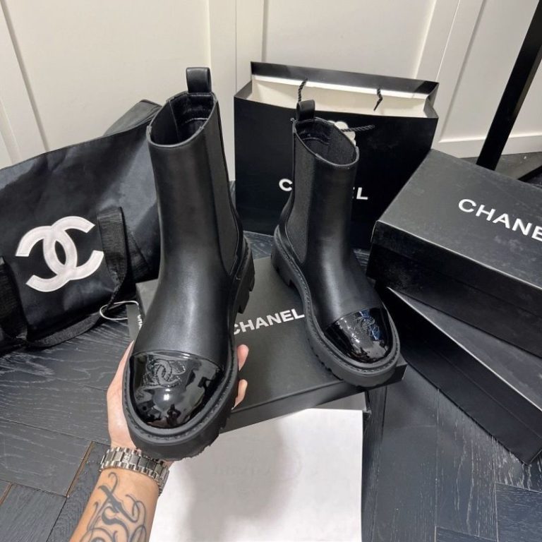 AAAA Replica Chanel Platform Leather Ankle Boots