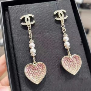 AAAA Replica Chanel Trendy Heart Gradient Pink Heart Earrings