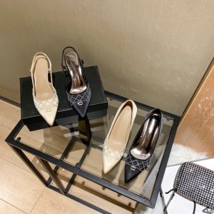 AAAA Replica Chanel Women Rhinestone Hollow Sandals