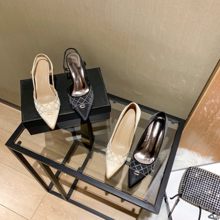 AAAA Replica Chanel Women Rhinestone Hollow Sandals