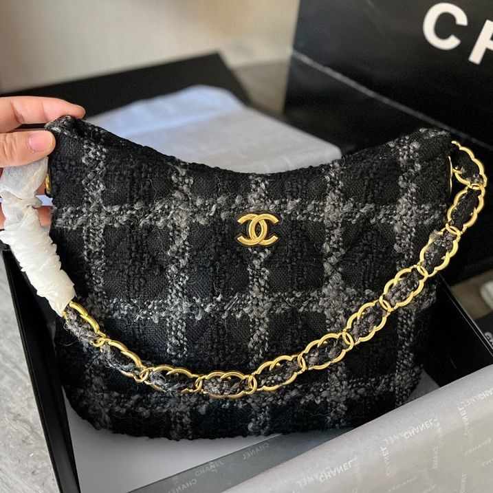 AAAA Replica Chanel Woolen Underarm Bag