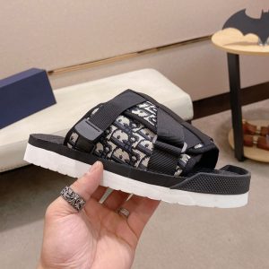 AAAA Replica Dior Men Fashion Letter Print Velcro Slippers