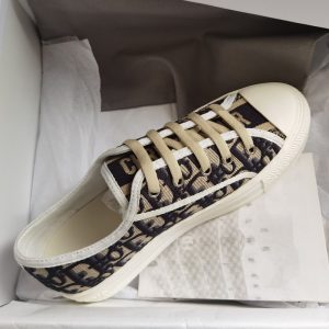 AAAA Replica Dior Women Casual Embroidered Platform Canvas Shoes