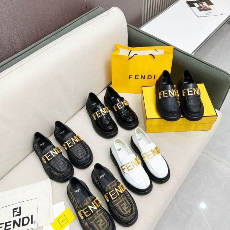 AAAA Replica Fendi Canvas Platform Loafers