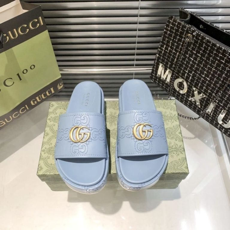 AAAA Replica Gucci Fashion Alphabet Muffin Platform Slippers