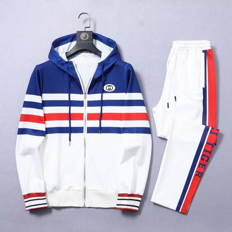 AAAA Replica Gucci Men Fashion Hooded Long Sleeve Top + Trousers Two-Piece Set