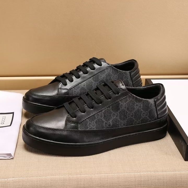 AAAA Replica Gucci Men Low Top Leather Shoes
