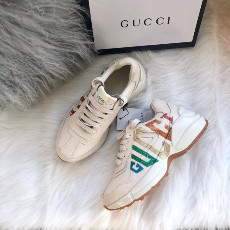 AAAA Replica Gucci Platform Rainbow Letter Logo Sneakers