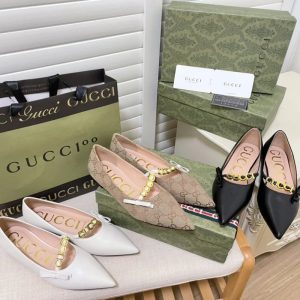 AAAA Replica Gucci Pointed-Toe Ballet Flats
