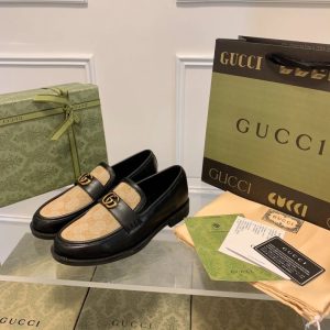 AAAA Replica Gucci Sleek Leather Platform Loafers