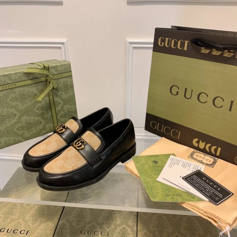 AAAA Replica Gucci Sleek Leather Platform Loafers