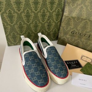 AAAA Replica Gucci Vintage Canvas Flat Loafers