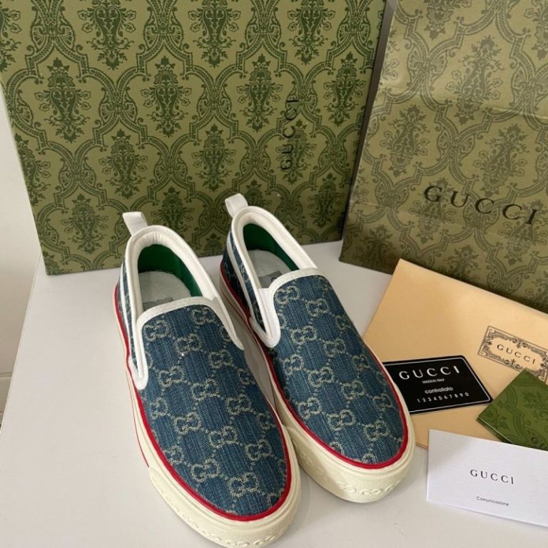 AAAA Replica Gucci Vintage Canvas Flat Loafers