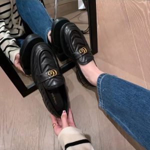 AAAA Replica Gucci Women Casual Rhombus Flat Shoes