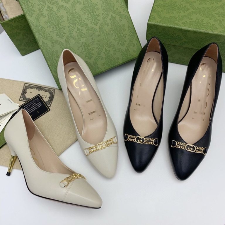 AAAA Replica Gucci Women Chain High-Heeled Shoes