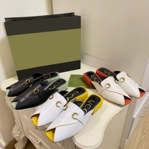 AAAA Replica Gucci Women Horsebit Buckle Summer Square Head Slippers