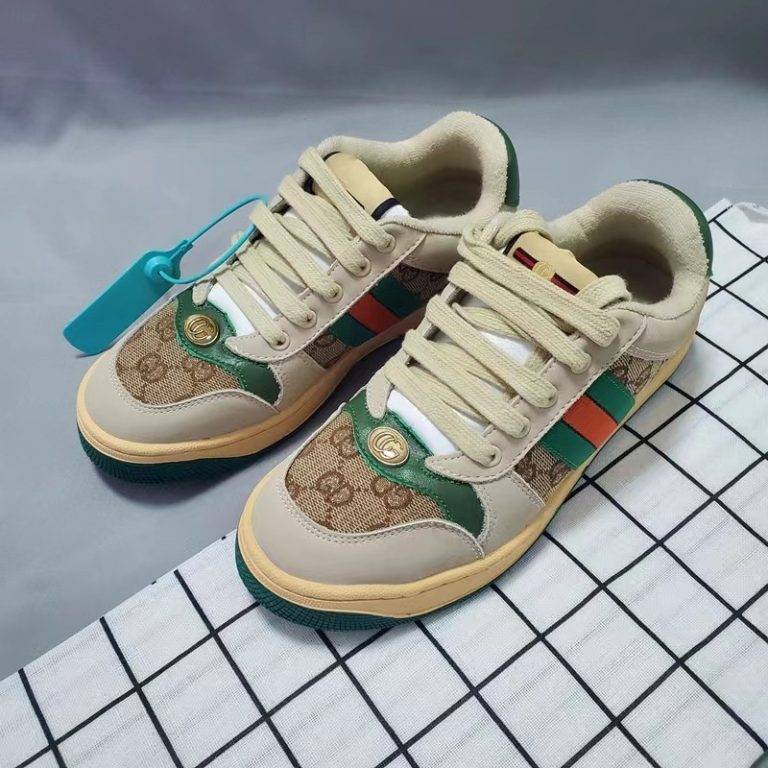 AAAA Replica Gucci Women Men Classic Green Old Flower Sneakers