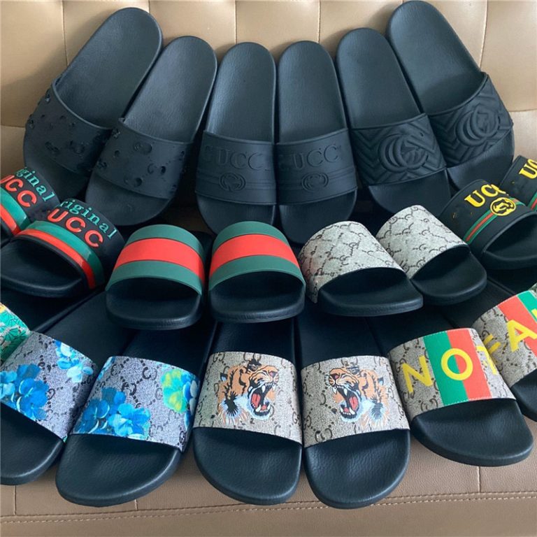 AAAA Replica Gucci Women Men Couple Beach Summer Slippers