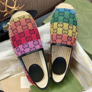 AAAA Replica Gucci Women Straw Woven Hemp Rope Loafers
