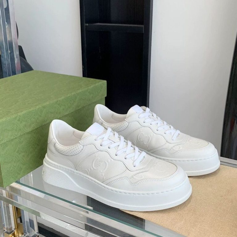 AAAA Replica Gucci Women Thick-Soled Lace-Up Breathable Casual Sneakers