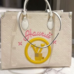AAAA Replica Louis Vuitton Fashion Letter Embroidery Large Capacity Canvas Bag
