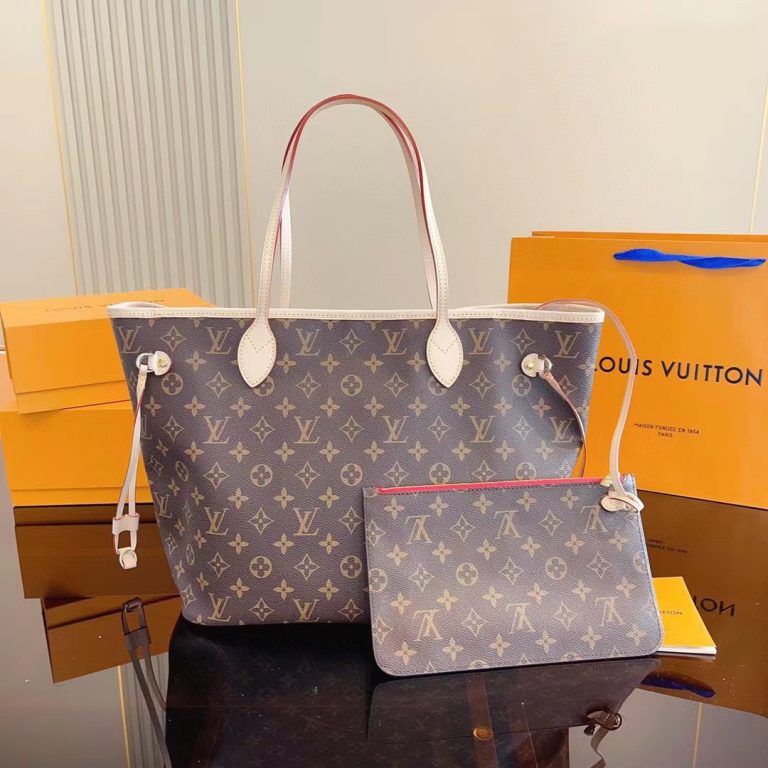 AAAA Replica Louis Vuitton Neverfull Leather Fashion Tote Shopping Bag