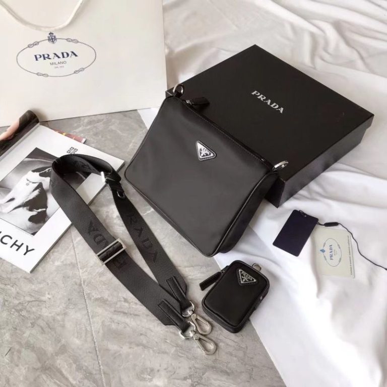 AAAA Replica Prada Men Simple 2-In-1 Crossbody Bag