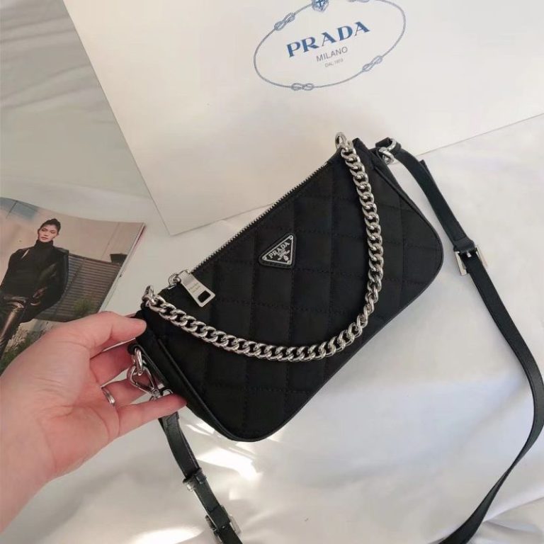 AAAA Replica Prada Modern Metal Chain Shoulder Bag
