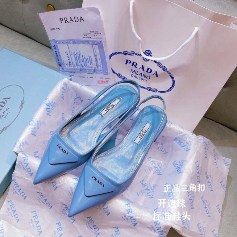 AAAA Replica Prada Pointed-Toe Leather Sandals