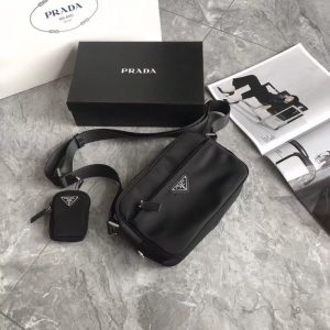 AAAA Replica Prada Simple Multi-Pocket Zip Crossbody Bag