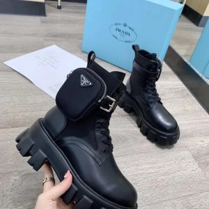 AAAA Replica Prada Women Summer Breathable Pocket Bag Short Boots Shoes