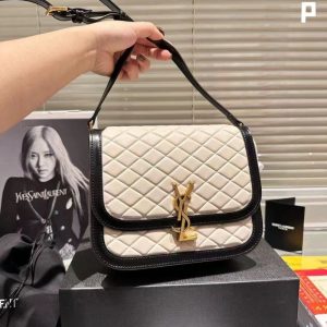 AAAA Replica YSL Fashion Contrast Stitching Shoulder Bag