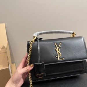 AAAA Replica YSL Simple Leather Solid Color Shoulder Bag