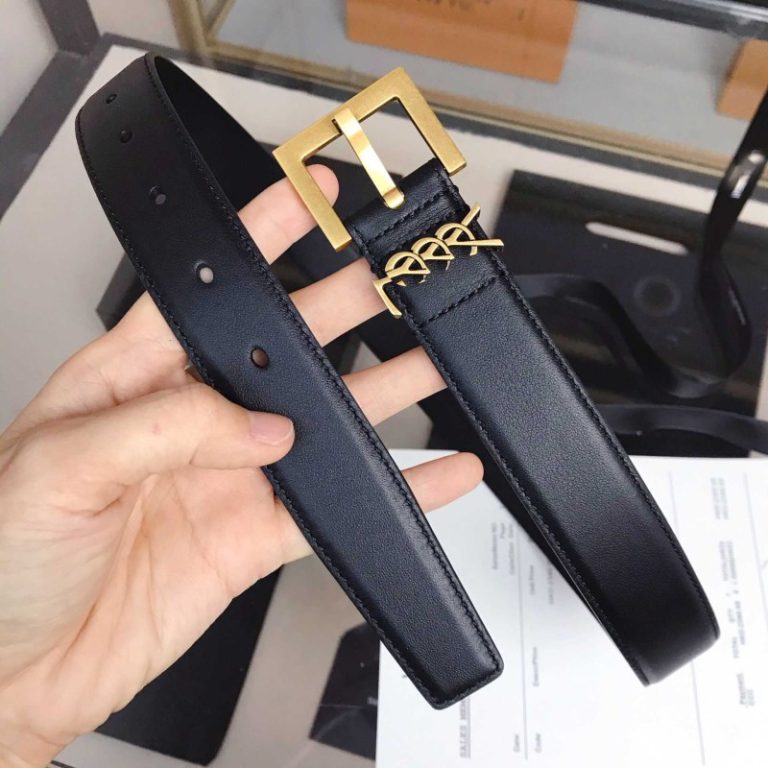 AAAA Replica YSL Women Letter Pin Buckle Casual Belt