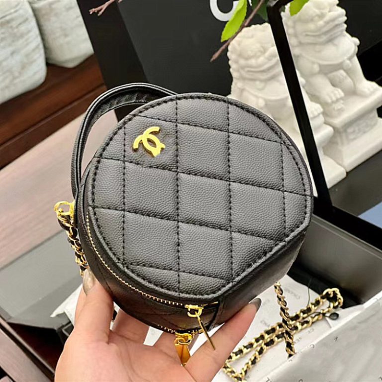 AAAA?Replica?|?Chanel Mini Round Cake Bag Chain Crossbody Leather Bag