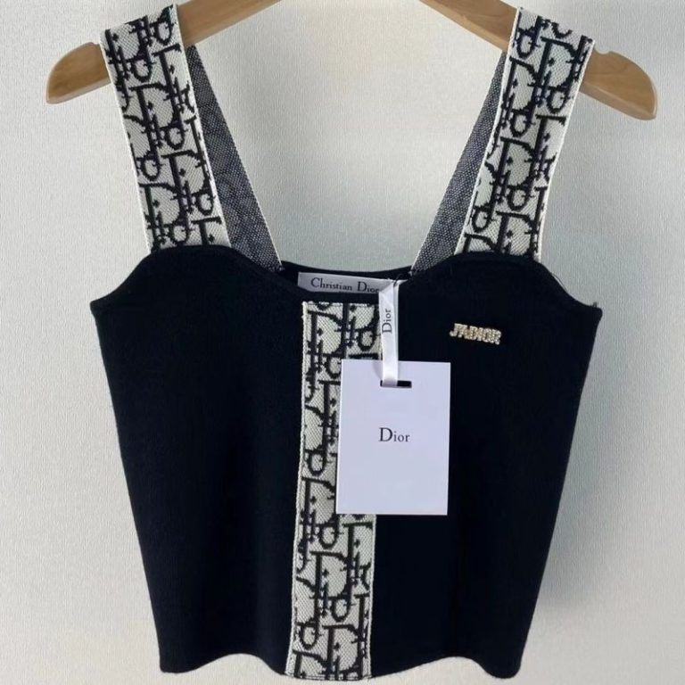 Fashion Letter Shoulder Strap Rhinestone Three-Dimensional Decorative Knitted Camisole