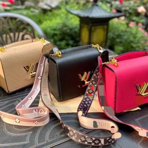 Fashion Solid Color Double Sided Embroidered Shoulder Strap Bag